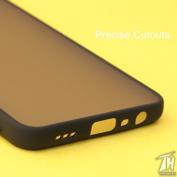 Black Smoke Camera Safe Silicone case for Oppo F19 - The Hatke