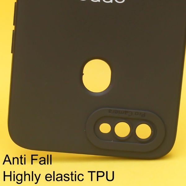 Black Spazy Silicone Case for Oppo A5s - The Hatke