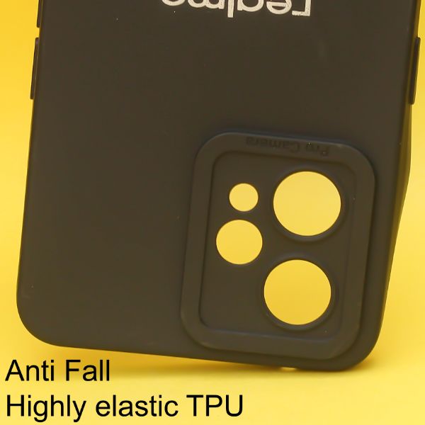 Black Spazy Silicone Case for Realme 9 pro - The Hatke