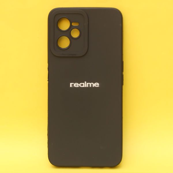 Black Spazy Silicone Case for Realme C35 - The Hatke