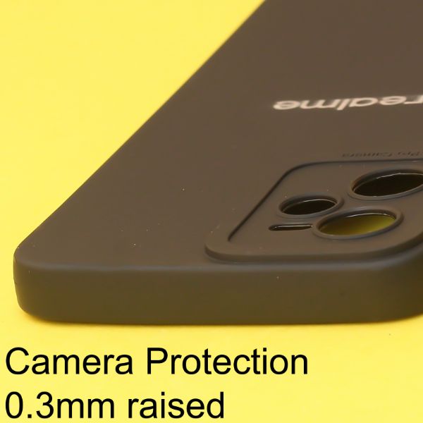 Black Spazy Silicone Case for Realme C35 - The Hatke