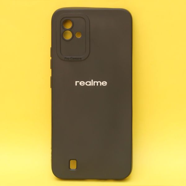Black Spazy Silicone Case for Realme Narzo 50i - The Hatke