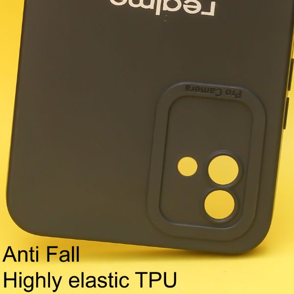 Black Spazy Silicone Case for Realme Narzo 50i - The Hatke