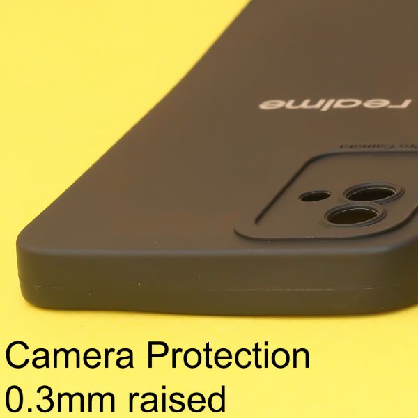 Black Spazy Silicone Case for Realme Narzo 50i - The Hatke