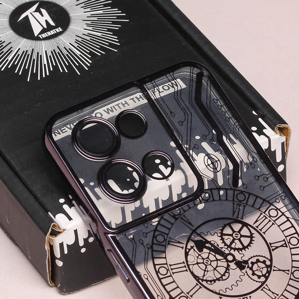 Black Watch Machine Logo Cut Transparent Case for Oppo Reno 8 - The Hatke