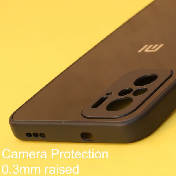 Black mirror Silicone  case for Redmi note 10 - The Hatke