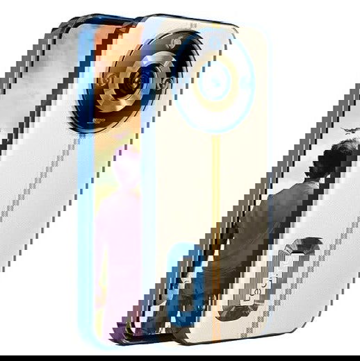 Blue 6D Chrome Logo Cut Transparent Case for Realme 11 Pro Plus - The Hatke