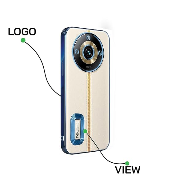 Blue 6D Chrome Logo Cut Transparent Case for Realme 11 Pro Plus - The Hatke