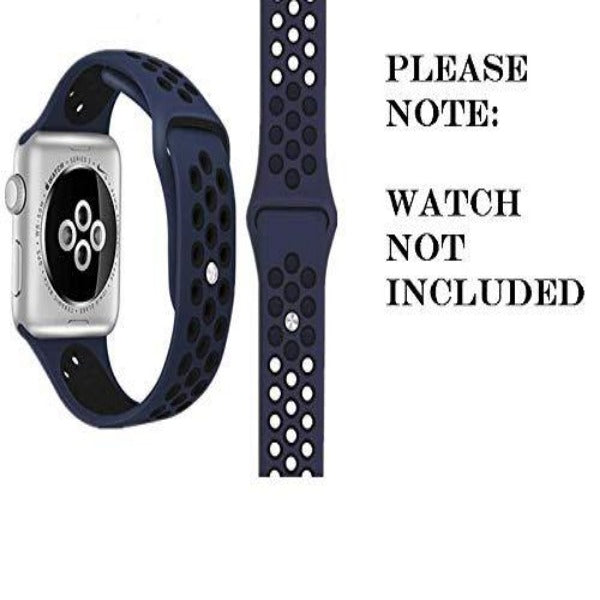 Blue Black Dotted Silicone Strap For Apple Iwatch (42mm/44mm) - The Hatke