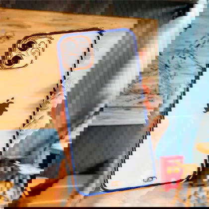 Blue Electroplated Transparent Case for Apple iphone 12 - The Hatke