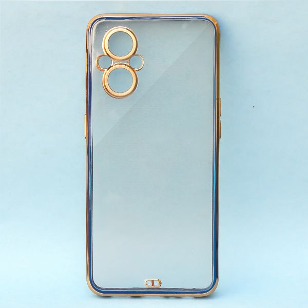 Blue Electroplated Transparent Case for Oppo F21 Pro 5g - The Hatke