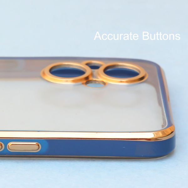 Blue Electroplated Transparent Case for Oppo F21 Pro 5g - The Hatke