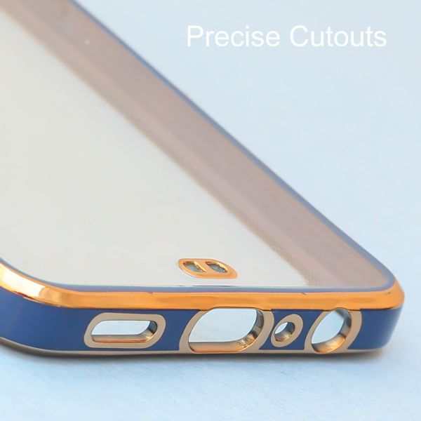 Blue Electroplated Transparent Case for Oppo F21 Pro 5g - The Hatke