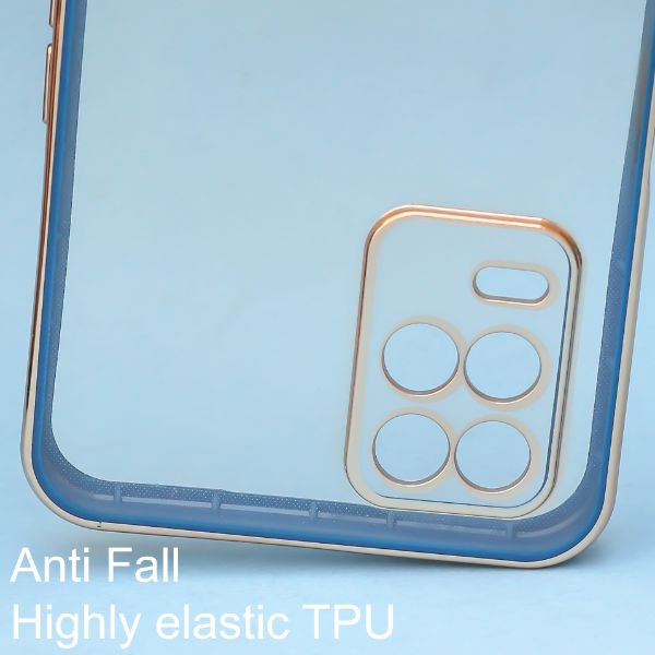 Blue Electroplated Transparent Case for Realme 8 5G - The Hatke