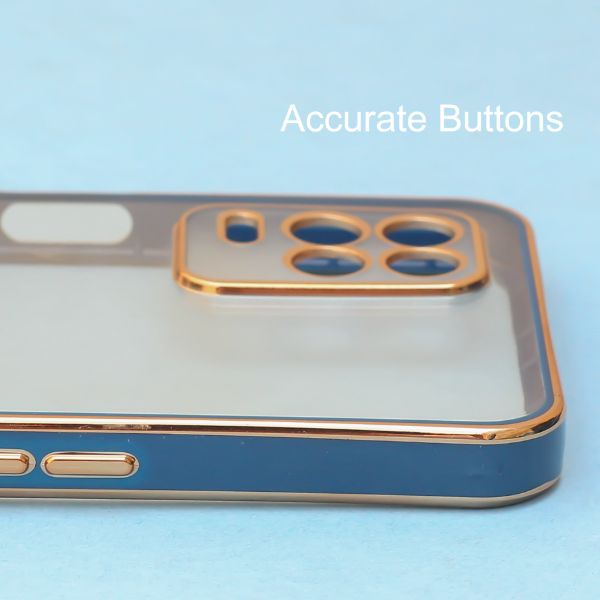 Blue Electroplated Transparent Case for Realme 8 5G - The Hatke