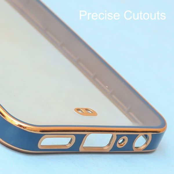 Blue Electroplated Transparent Case for Realme 8 5G - The Hatke