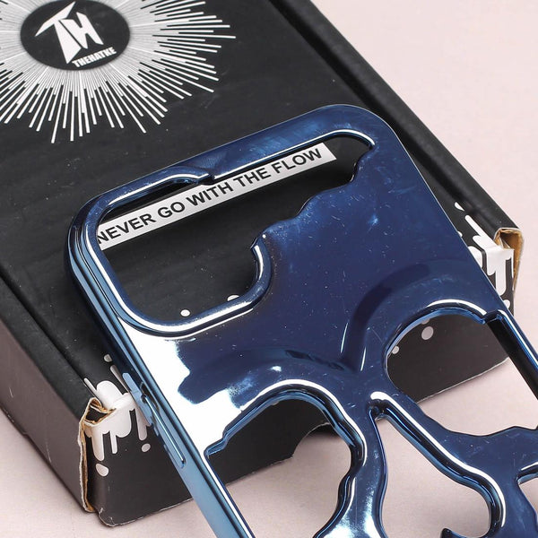 Blue Hollow Skull Design Silicone case for Apple iphone 13 - The Hatke