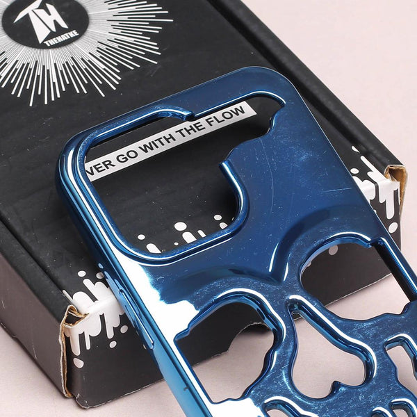 Blue Hollow Skull Design Silicone case for Apple iphone 15 Pro Max - The Hatke