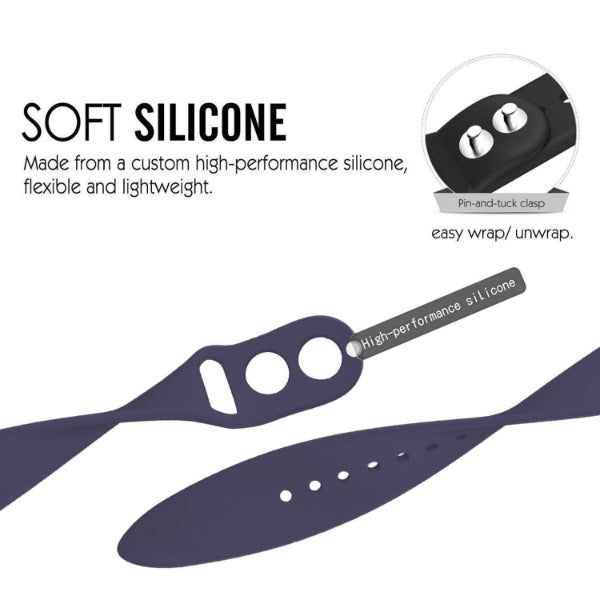 Blue Plain Silicone Strap For Apple Iwatch (42mm/44mm) - The Hatke