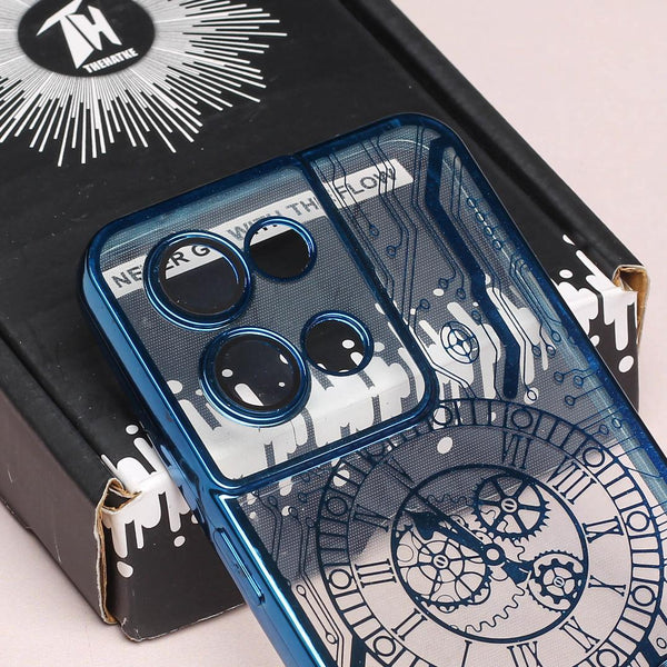 Blue Watch Machine Logo Cut Transparent Case for Oppo Reno 8 - The Hatke