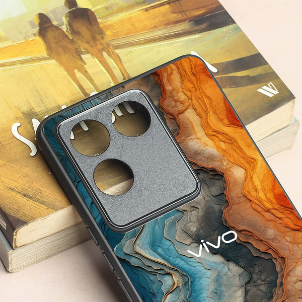 Layered Marble metal back case for Vivo T2 Pro