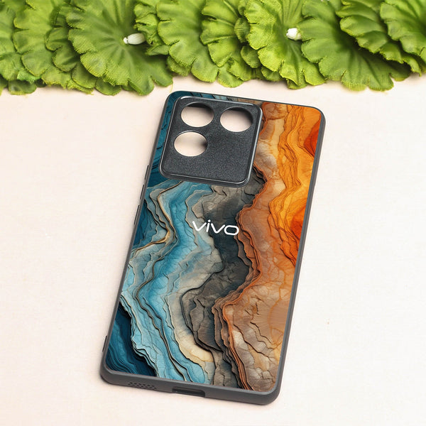 Layered Marble metal back case for Vivo T2 Pro