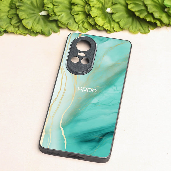 Green Luxe Marble metal back case for Oppo Reno 10 Pro