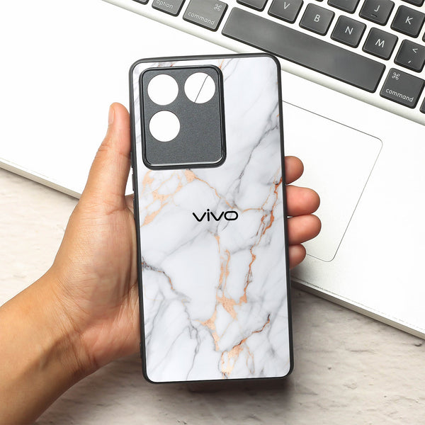 Copper Luxe Marble metal back case for Vivo T2 Pro