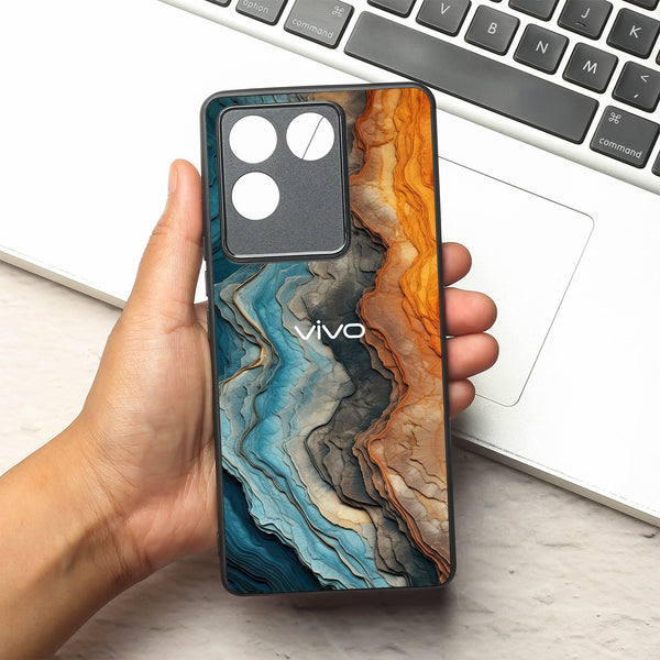 Layered Marble metal back case for Vivo T2 Pro