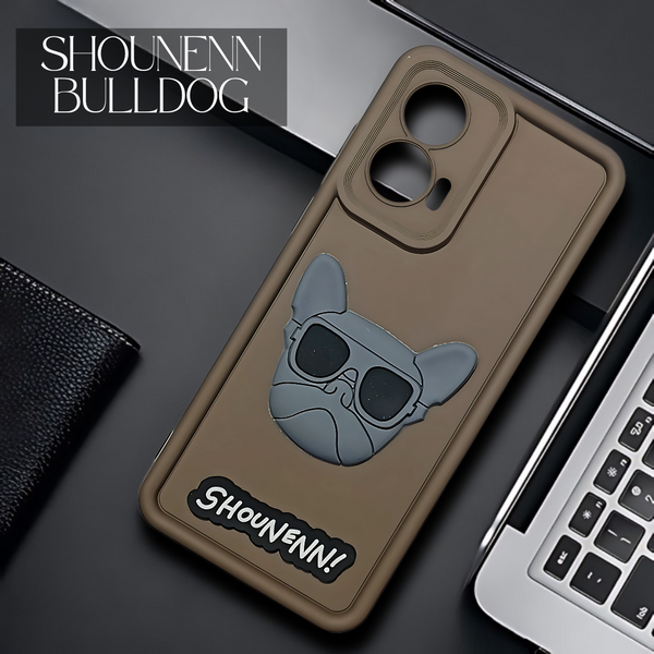 Dark Brown SHOUNENN BULLDOG Silicone case for Motorola G34