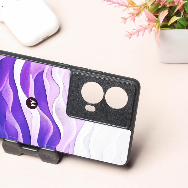 Purple Crest metal back case for Moto G85