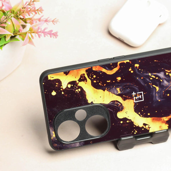 Black Gold Blaze metal back case for OnePlus Nord CE 3 Lite