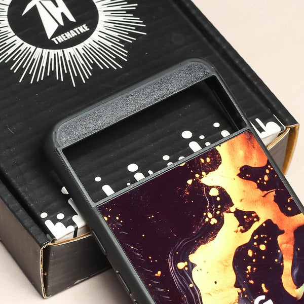 Black Gold Blaze metal back case for Google Pixel 8A