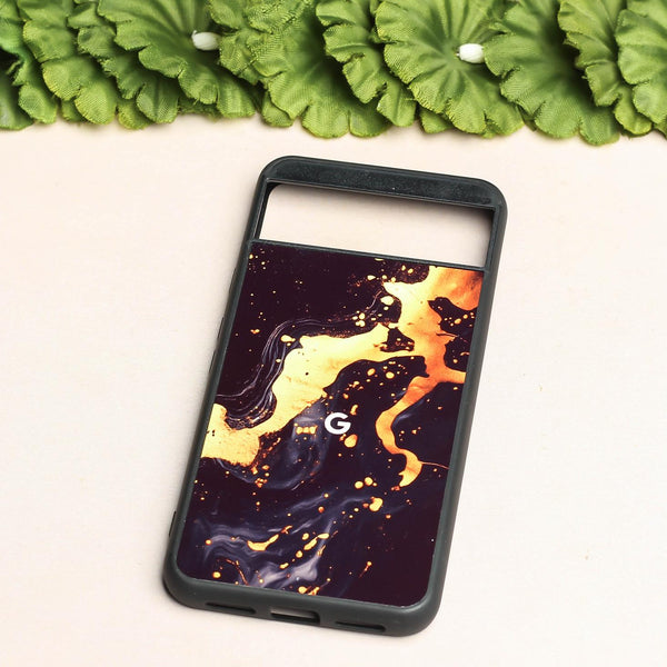 Black Gold Blaze metal back case for Google Pixel 8A