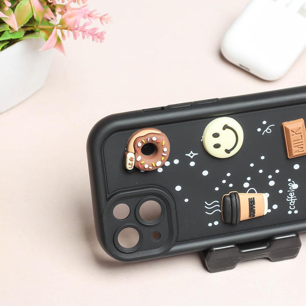 Black COFFEE (ALWAYS HAPPY) Silicone case for Apple iphone 13