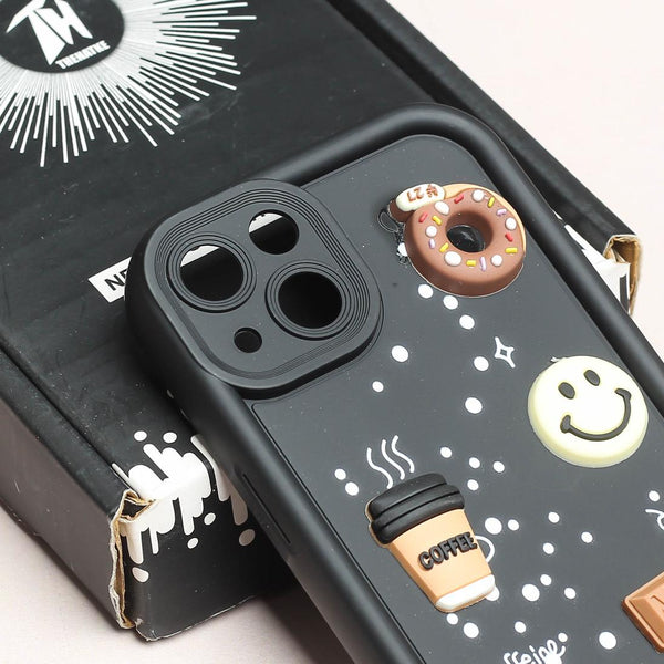 Black COFFEE (ALWAYS HAPPY) Silicone case for Apple iphone 13