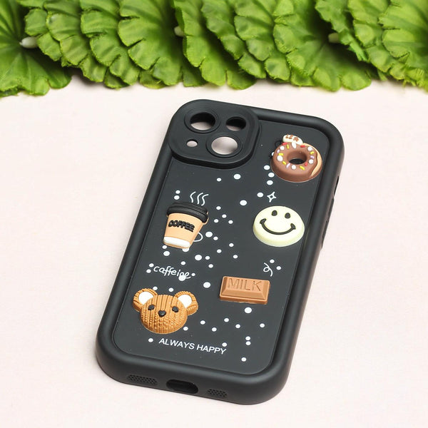 Black COFFEE (ALWAYS HAPPY) Silicone case for Apple iphone 13