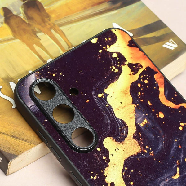 Black Gold Blaze metal back case for Samsung S24 FE