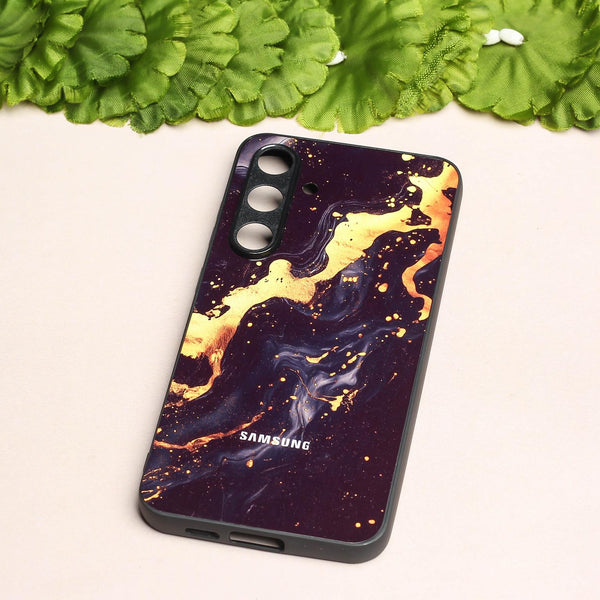 Black Gold Blaze metal back case for Samsung S23 FE