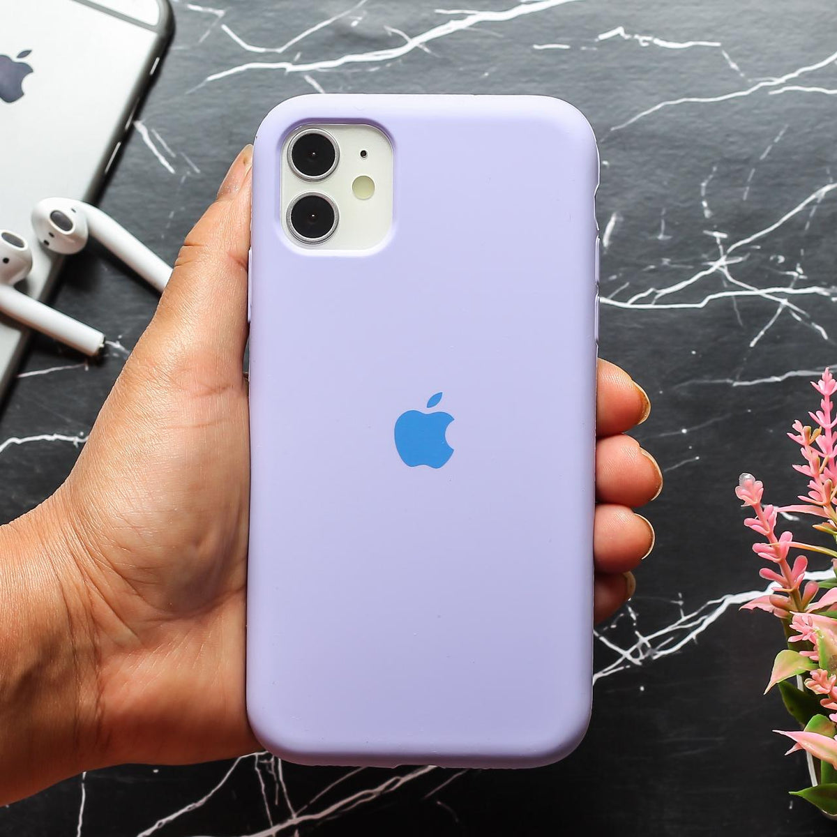 Purple Original Silicone case for Apple iphone 11  The Hatke