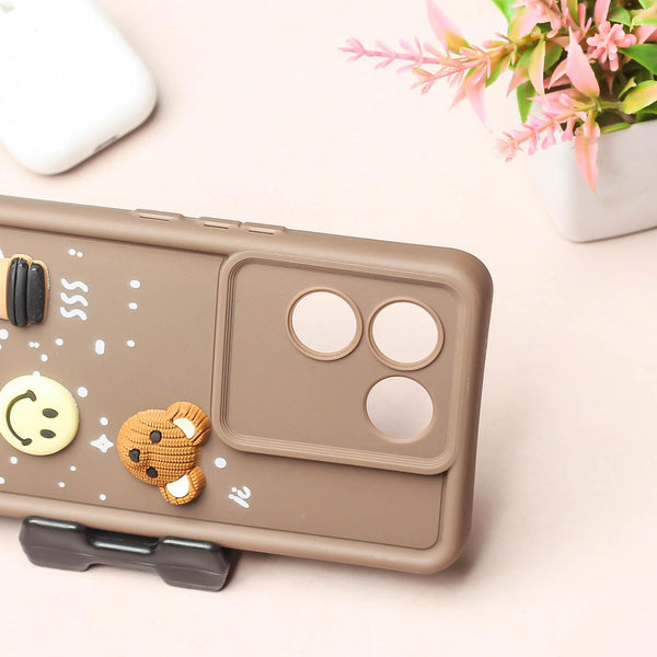 Brown COFFEE (ALWAYS HAPPY) Silicone case for Vivo T2 Pro