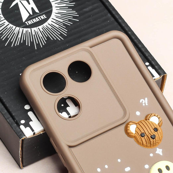 Brown COFFEE (ALWAYS HAPPY) Silicone case for Vivo T2 Pro