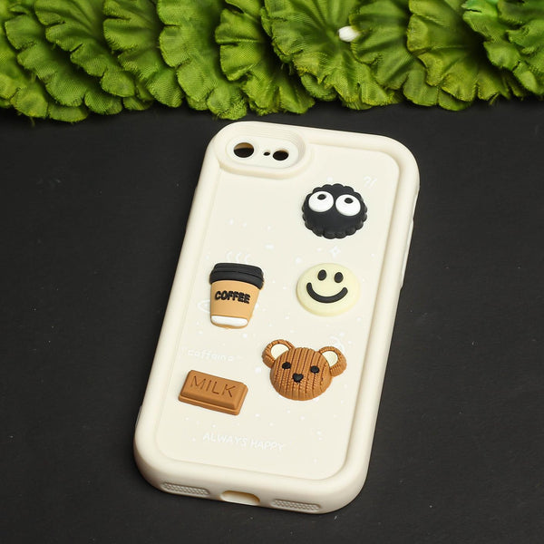 Cream COFFEE (ALWAYS HAPPY) Silicone case for Apple iphone 7