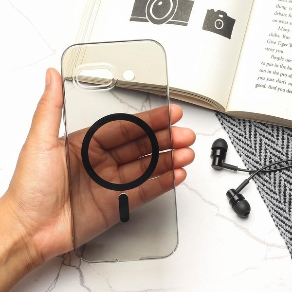 Black Shine Magsafe Transparent Case for Google Pixel 9a