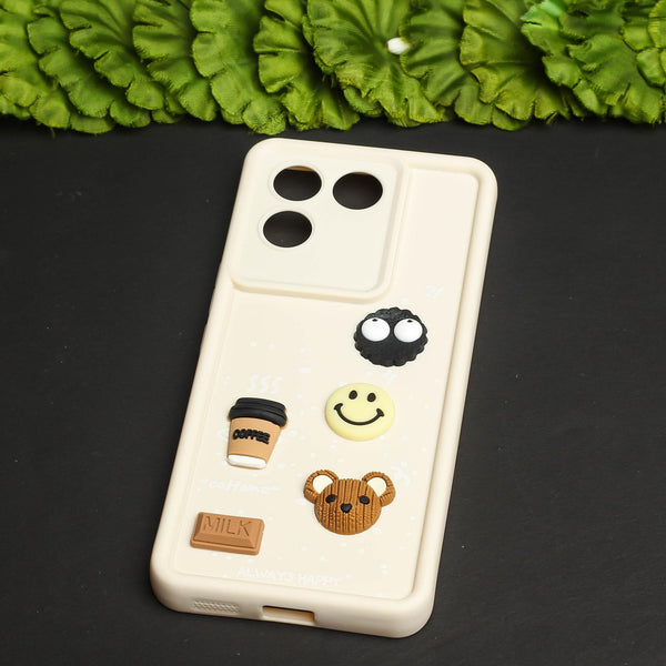 Cream COFFEE (ALWAYS HAPPY) Silicone case for Vivo T2 Pro