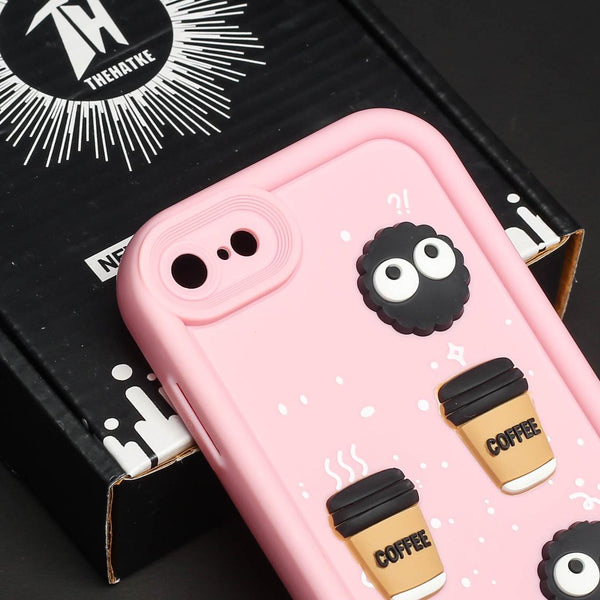 Pink COFFEE (ALWAYS HAPPY) Silicone case for Apple iphone 7