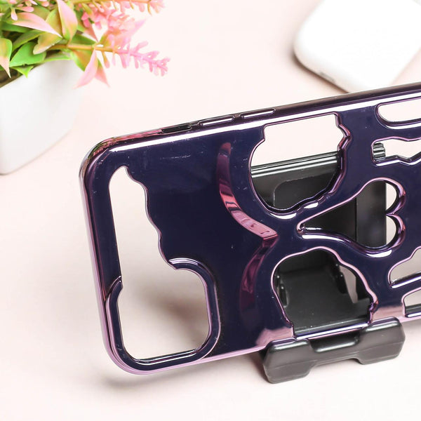 Purple Hollow Skull Design Silicone case for Apple iphone 16 Pro