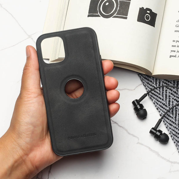 Black Classic Leather Case for Apple Iphone 13