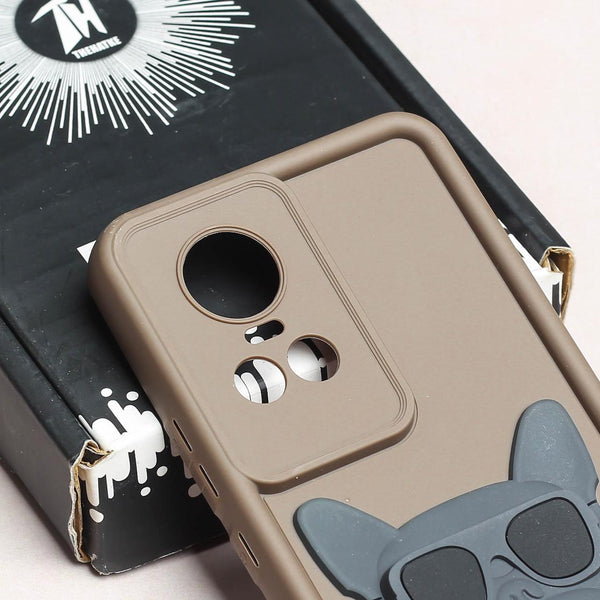 Dark Brown SHOUNENN BULLDOG Silicone case for Oppo Reno 10 Pro