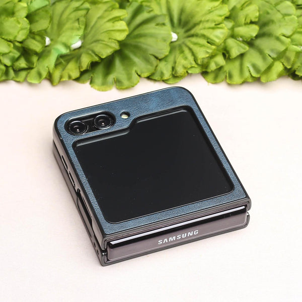Blue Leather Case for Samsung Galaxy Z FLIP 5